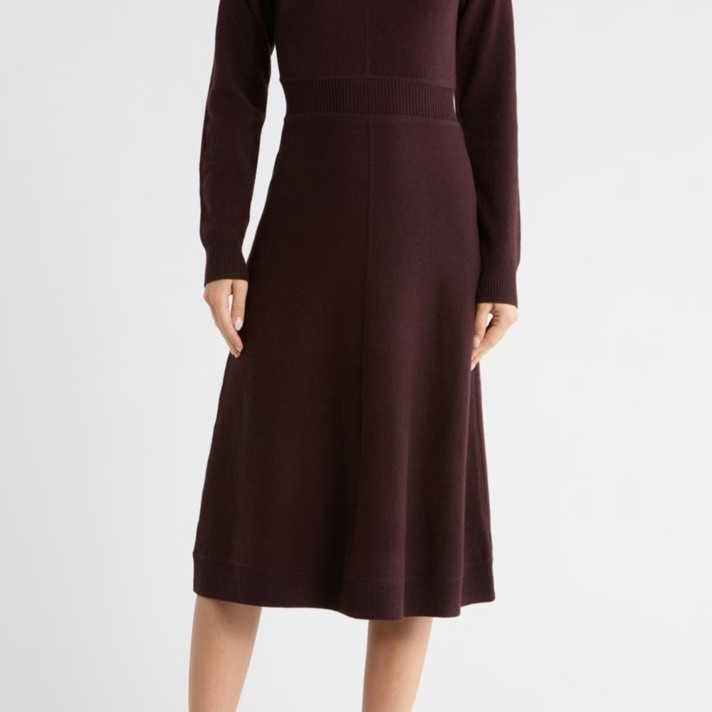 10 Crosby Derek Lam Deep Burgundy Long Sleeve Dress